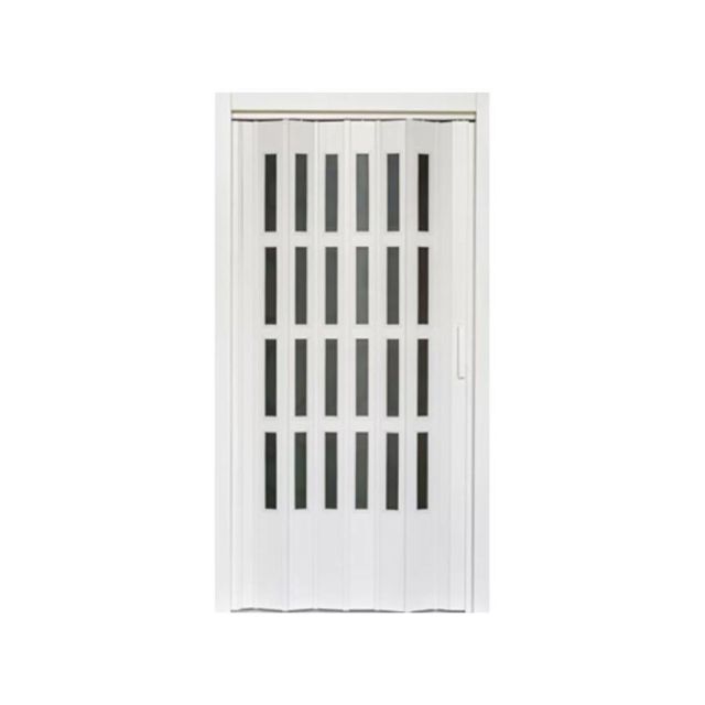 puerta plegable cristal blanca